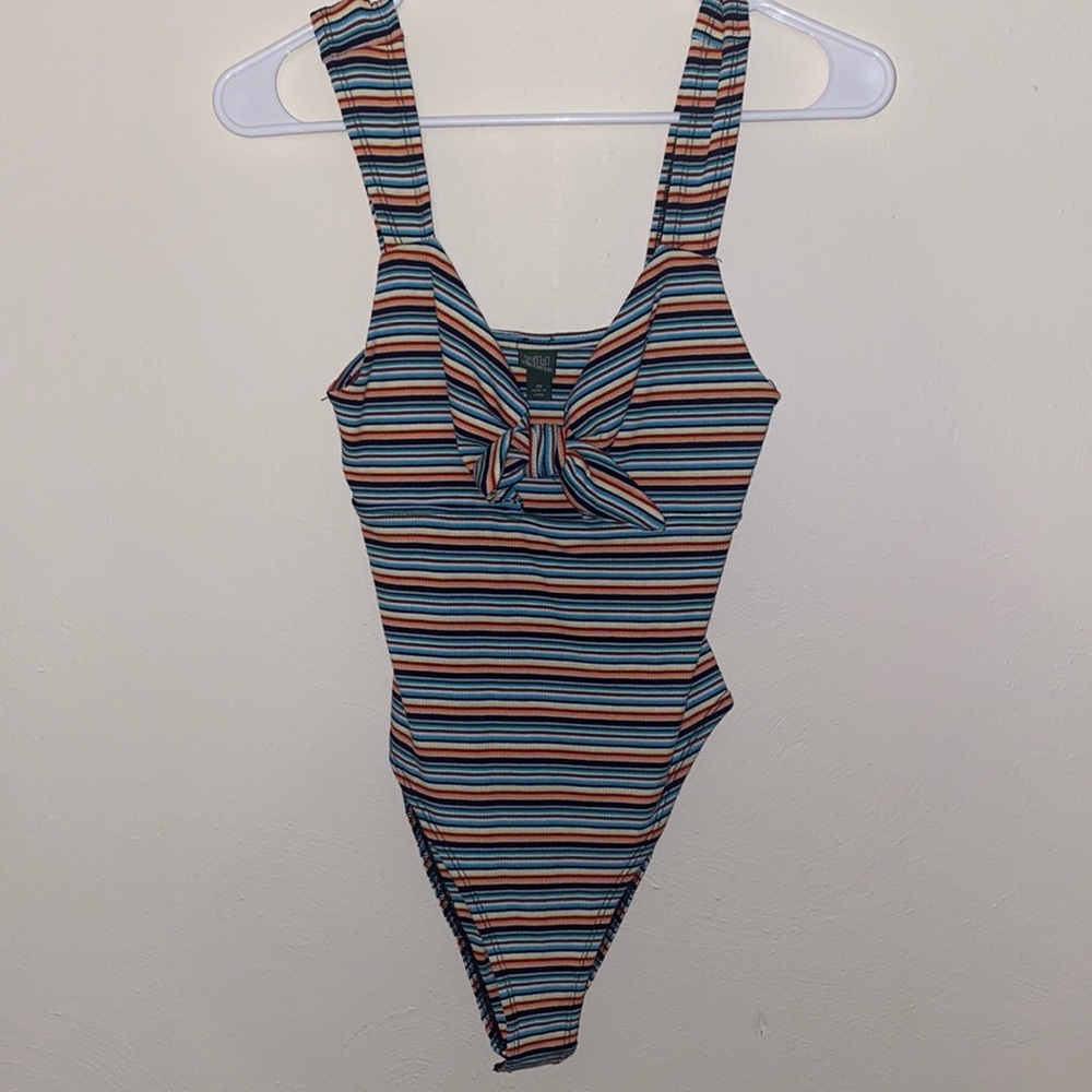 Retro inspired stripped bodysuit